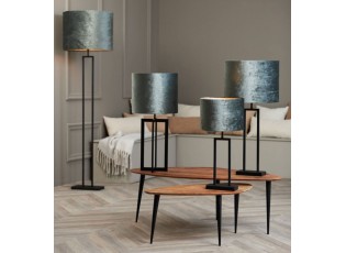 Šedé antracitové sametové stínidlo na lampu Gemstone - Ø 50* 38cm/ E27