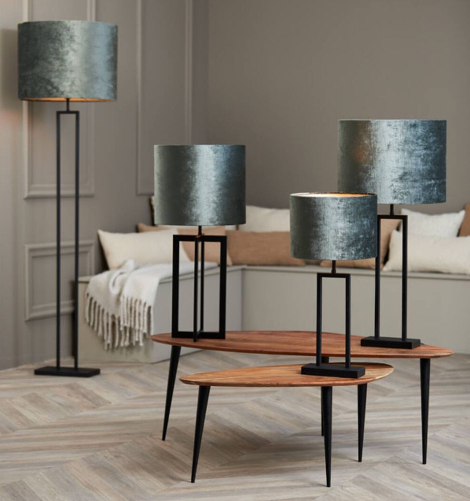 Šedé antracitové sametové stínidlo na lampu Gemstone - Ø 50* 38cm/ E27 Light & Living Šedé antracitové sametové stínidlo na lampu Gemstone - Ø 50* 38cm/ E27 Light & Living
