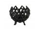Černý antik kovový děrovaný svícen Siam S - Ø10 * 9 cm Light & Living