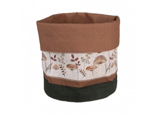 Béžový bavlněný košík na pečivo s houbičkami Little Forest Jewels - Ø 15*16 cm