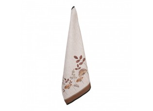 Béžová bavlněná utěrka s houbičkami Little Forest Jewels - 50*70 cm