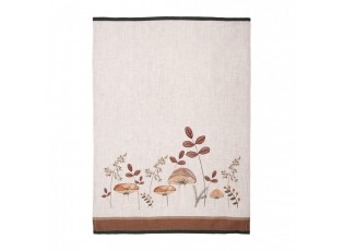 Béžová bavlněná utěrka s houbičkami Little Forest Jewels - 50*70 cm