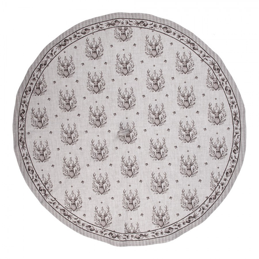 Béžová kulatá kuchyňská utěrka s jeleny Gentle Wilderness - Ø 80 cm Clayre & Eef Béžová kulatá kuchyňská utěrka s jeleny Gentle Wilderness - Ø 80 cm Clayre & Eef