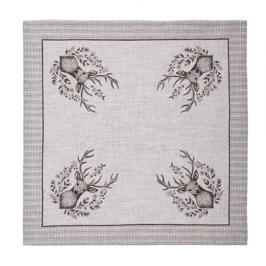 Sada 6ks textilních ubrousků s jeleny Gentle Wilderness - 40*40cm Clayre & Eef Sada 6ks textilních ubrousků s jeleny Gentle Wilderness - 40*40cm Clayre & Eef