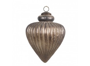 Zlatohnědá vintage skleněná vánoční ozdoba - 13*17 cm