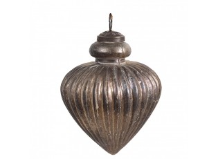 Zlatohnědá vintage skleněná vánoční ozdoba - 10*12 cm