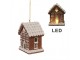 Závěsná svítící ozdoba perníková chaloupka Gingerbread House - 9*6*10/21 cm Clayre & Eef