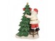 Svítící dekorace Santa zdobící stromek Merry Christmas - 15*10*22 cm Clayre & Eef