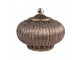 Hnědá skleněná svítící LED lucerna Balli - Ø 17*14 cm Clayre & Eef