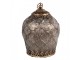 Hnědá skleněná svítící LED lucerna Balli - Ø 13*18 cm Clayre & Eef