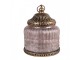Růžová skleněná svítící LED lucerna Balli - Ø 10*13 cm Clayre & Eef