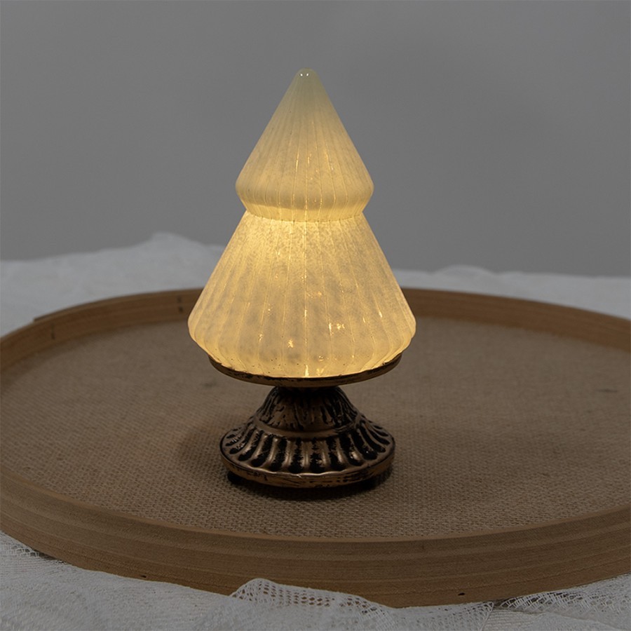 Zelený skleněný dekorační svítící stromek LED Tree - Ø 10*18 cm Clayre & Eef Zelený skleněný dekorační svítící stromek LED Tree - Ø 10*18 cm Clayre & Eef