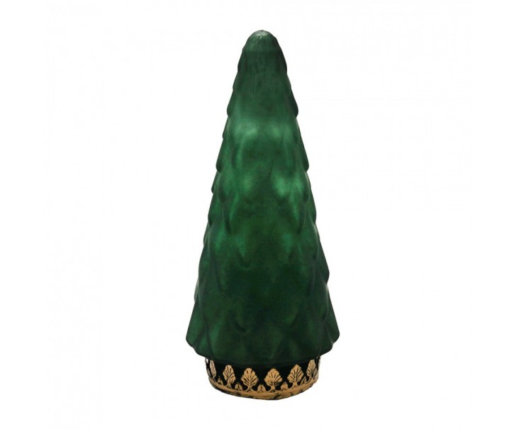 Zelený skleněný dekorační svítící stromek LED Tree - Ø 11*24 cm Clayre & Eef