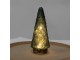 Zelený skleněný dekorační svítící stromek LED Tree - Ø 11*24 cm Clayre & Eef