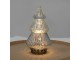 Stříbrný skleněný dekorační svítící stromek LED Tree - Ø 13*23 cm Clayre & Eef