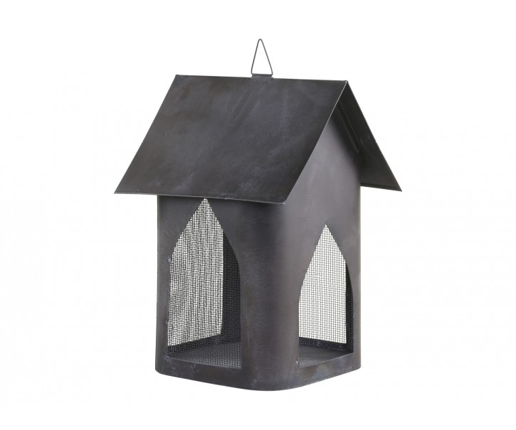 Granitový antik kovový závěsný domek na svíčku - 16*18*25 cm Chic Antique