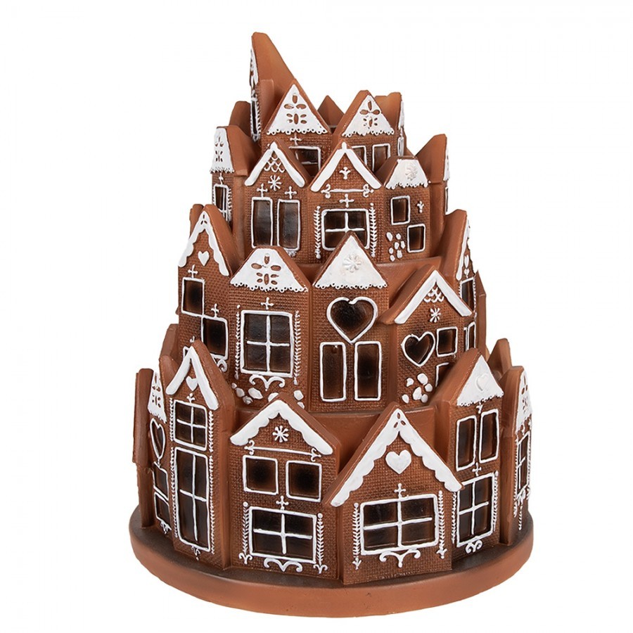 Svítící perníková věž z chaloupek Gingerbread House - Ø 21 * 26 cm/ 3*AAA Clayre & Eef Svítící perníková věž z chaloupek Gingerbread House - Ø 21 * 26 cm/ 3*AAA Clayre & Eef