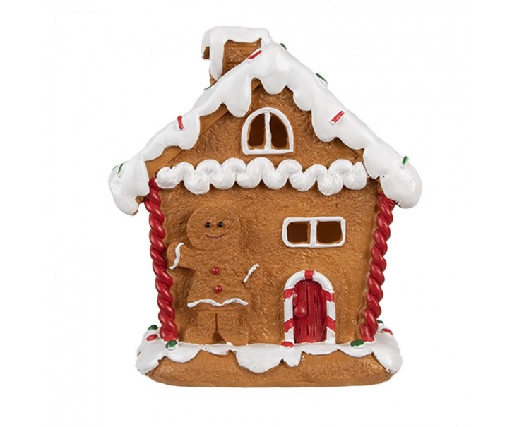 Vánoční perníková chaloupka s Led světýlky Gingerbread House - 11*9*13 cm Clayre & Eef