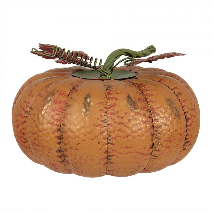 Oranžová kovová dekorace dýně Pumpkin - Ø 31*20 cm Clayre & Eef Oranžová kovová dekorace dýně Pumpkin - Ø 31*20 cm Clayre & Eef