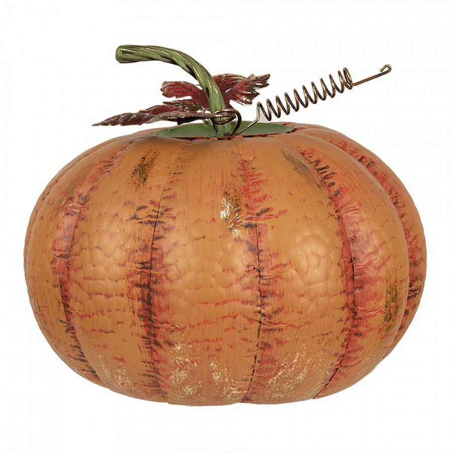 Oranžová kovová dekorace dýně Pumpkin - Ø 34*29 cm Clayre & Eef Oranžová kovová dekorace dýně Pumpkin - Ø 34*29 cm Clayre & Eef