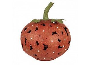 Oranžová kovová dekorace dýně Pumpkin s Led světýlky - Ø 34*38 cm 