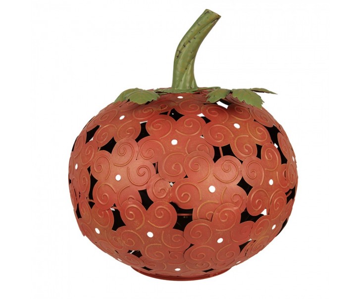 Oranžová kovová dekorace dýně Pumpkin s Led světýlky - 34*38 cm Clayre & Eef