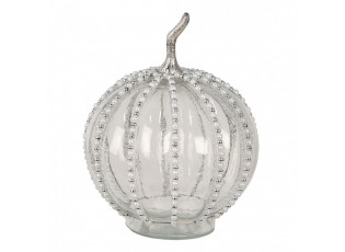 Transparentní skleněná dýně Pumpkin s korálky L - Ø 20*27 cm 