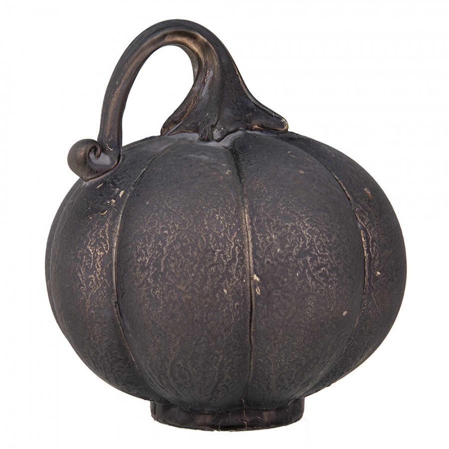 Šedá skleněná dekorace dýně Pumpkin - Ø 15 * 16 cm Clayre & Eef Šedá skleněná dekorace dýně Pumpkin - Ø 15 * 16 cm Clayre & Eef