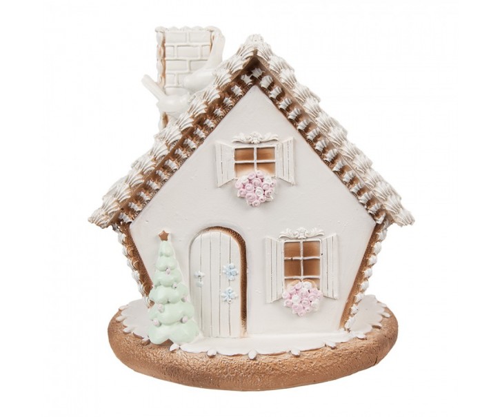 Cukrová perníková chaloupka s Led světýlky Gingerbread House - 17*16*17 cm / 3*AAA Clayre & Eef
