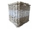 Hnědé antik hranaté ratanové stínidlo - 25*25*25 cm / E27 Clayre & Eef