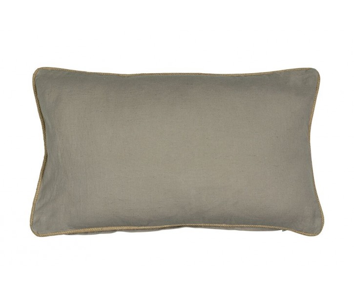 Šedý plátěný polštář s jutovým lemováním Jutei - 30*15*50cm Mars & More 