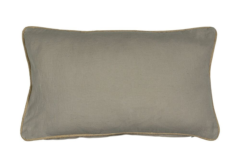 Šedý plátěný polštář s jutovým lemováním Jutei - 30*15*50cm 