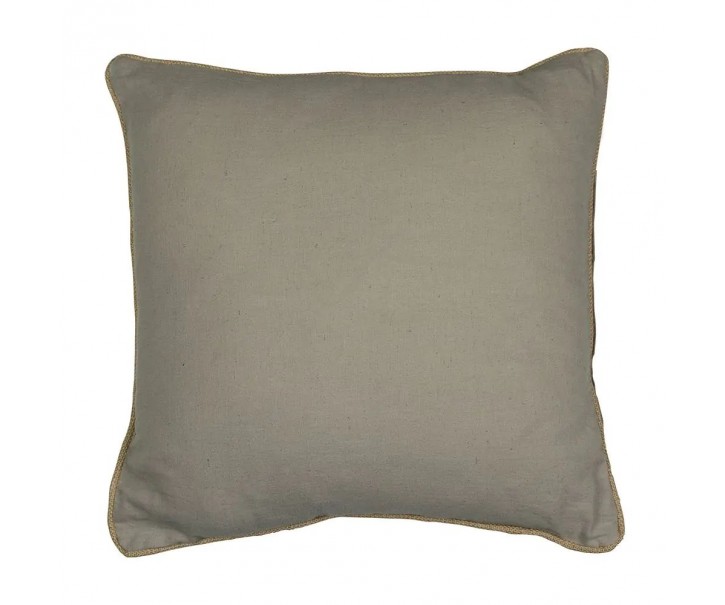 Šedý plátěný polštář s jutovým lemováním Jutei - 45*15*45 cm Mars & More 