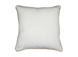Bílý plátěný polštář s jutovým lemováním Jutei - 45*15*45 cm 