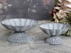 Zinková antik dekorační plechová miska na noze Wallier - Ø 16*8 cm Chic Antique