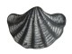 Šedá antik litinová úchytka mušle Shell - 6*4*4,5 cm Chic Antique