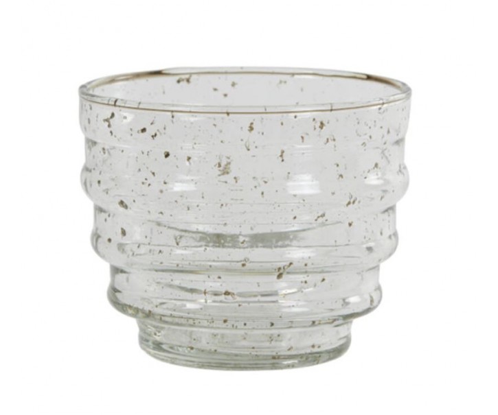 Čirý skleněný svícen Bellary stone - Ø 12*10 cm Light & Living
