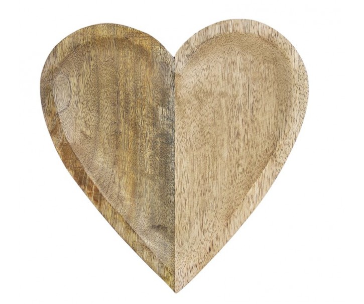 Miska ve tvaru srdce z mangového dřeva Mango Heart - 25*25*2,5 cm Mars & More 