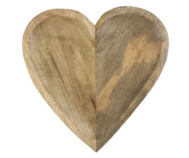 Miska ve tvaru srdce z mangového dřeva Mango Heart XL - 30*30*2,5 cm Mars & More 