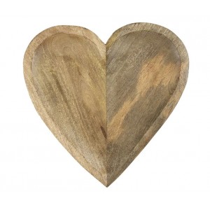 Miska ve tvaru srdce z mangového dřeva Mango Heart XL - 30*30*2,5 cm