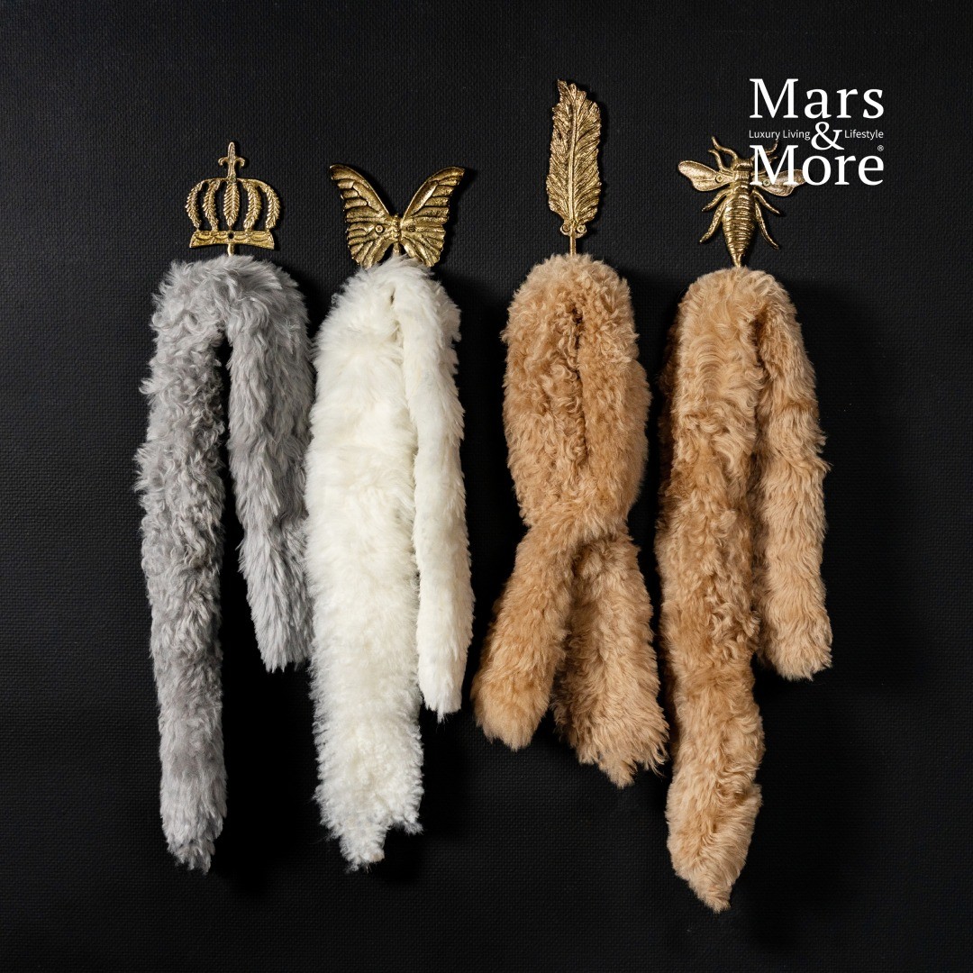 Béžová šála z ovčí vlny Shea - 15*110cm Mars & More Béžová šála z ovčí vlny Shea - 15*110cm Mars & More