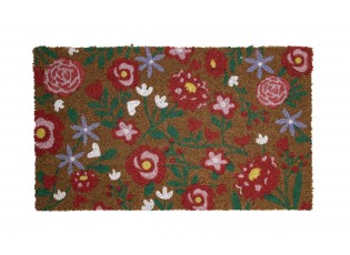 Kokosová rohožka s červenými květy Fleury Poppy - 75*45*2cm