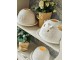 Bílý porcelánový svícen na čajovou svíčku s květinami Paollo - Ø 12 * 8 cm Clayre & Eef
