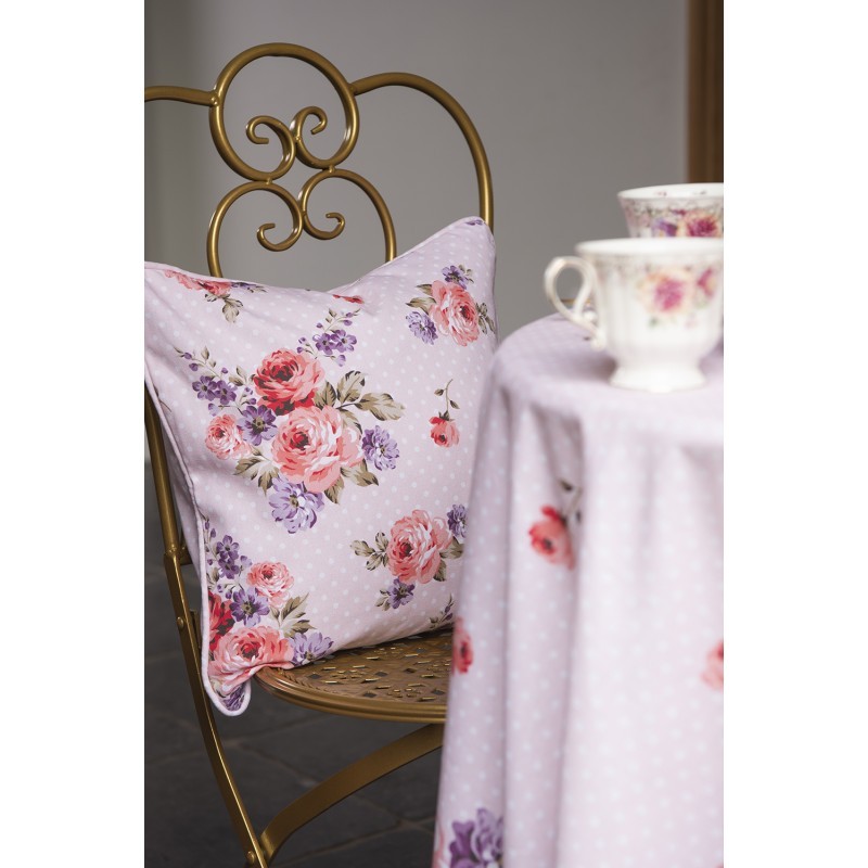Růžový bavlněný potah na polštář s růžemi Dotty Rose - 40*40 cm Clayre & Eef Růžový bavlněný potah na polštář s růžemi Dotty Rose - 40*40 cm Clayre & Eef