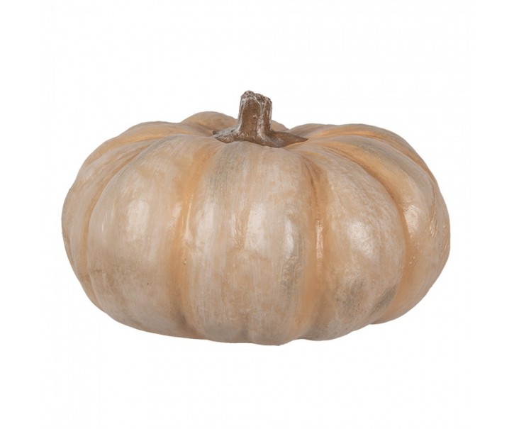 Béžová antik dekorace dýně Pumpkin Carbassa - Ø 22*13 cm Clayre & Eef
