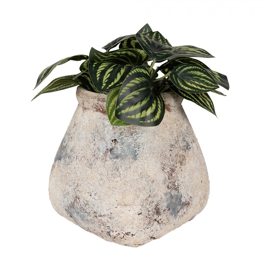 Dekorativní béžový antik terakotový květináč Teracci L - 18*18*17 cm Clayre & Eef Dekorativní béžový antik terakotový květináč Teracci L - 18*18*17 cm Clayre & Eef