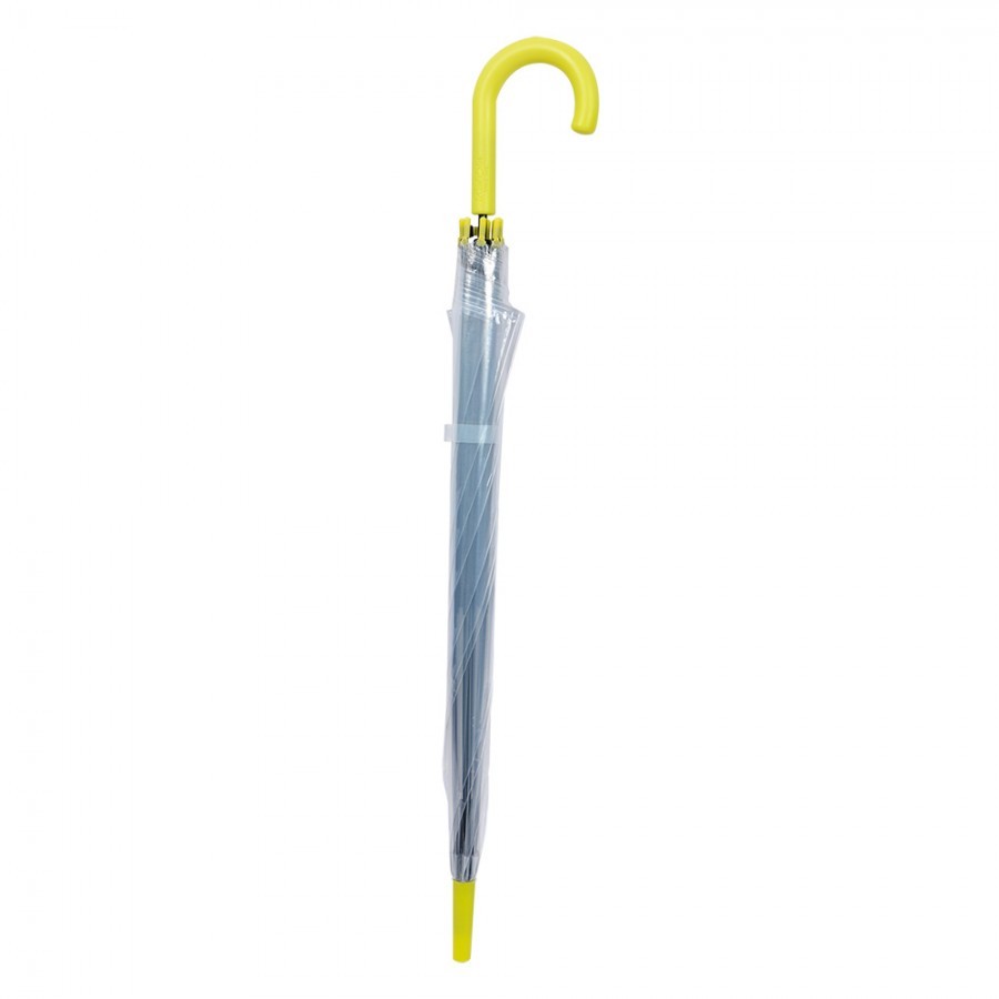 Transparetní deštník se žlutým držadlem pro dospělé - Ø 98*80 cm Clayre & Eef Transparetní deštník se žlutým držadlem pro dospělé - Ø 98*80 cm Clayre & Eef