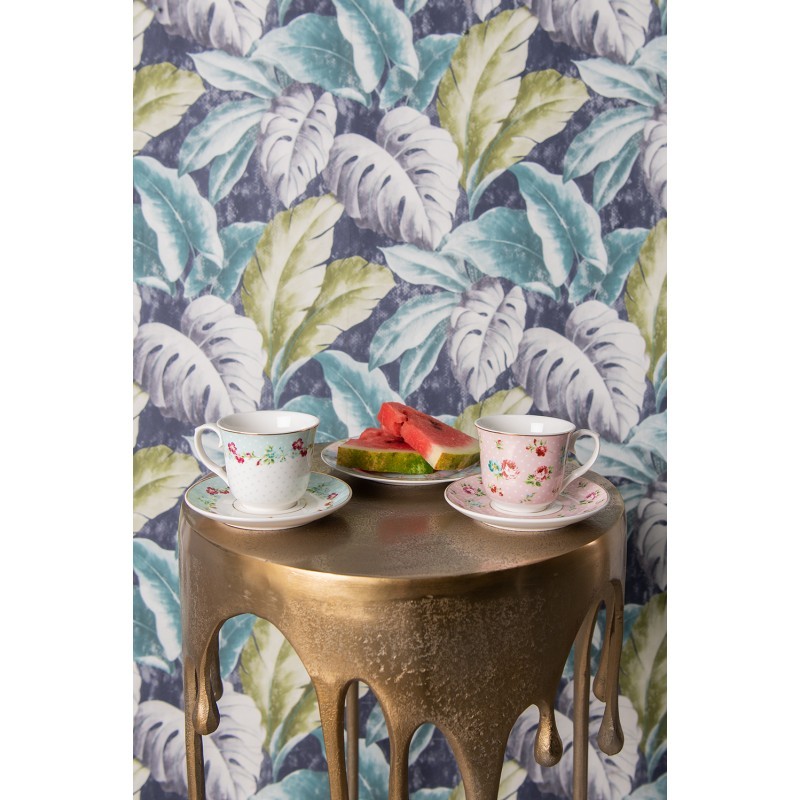 Růžový porcelánový šálek s podšálkem Laverne - Ø 15*8 / 250 ml Clayre & Eef Růžový porcelánový šálek s podšálkem Laverne - Ø 15*8 / 250 ml Clayre & Eef