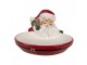 Dekorační keramická miska Santa Claus s perníčkem - 16*19*3 / 10 cm Clayre & Eef