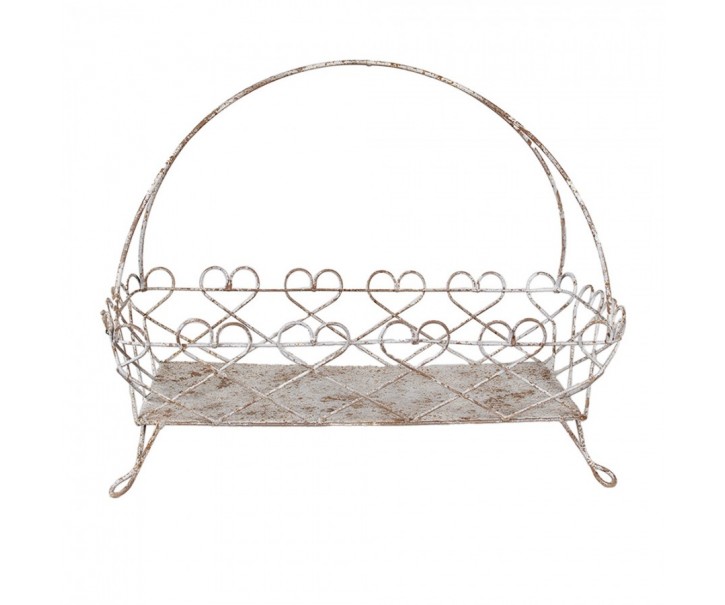 Šedý kovový vintage podnos La Roque s patinou - 50*24*41 cm Clayre & Eef